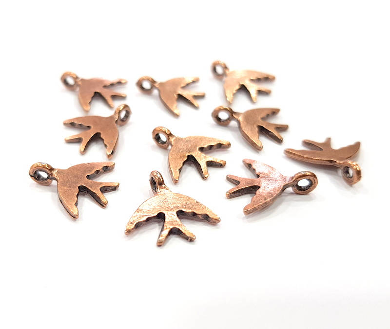 20 Swallow Bird Charm Antique Copper Charm Antique Copper Plated Metal (15x15mm) G12068