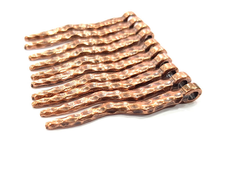8 Copper Charm (43x4mm) Antique Copper Charm Antique Copper Plated Metal  G12075