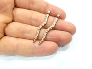 8 Copper Charm (43x4mm) Antique Copper Charm Antique Copper Plated Metal  G12075