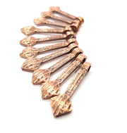 10 Copper Charm (30x9mm) Antique Copper Charm Antique Copper Plated Metal  G15749