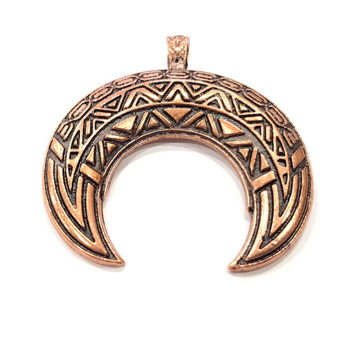 Moon Pendant Antique Copper Pendant Antique Copper Plated Metal ( 52x49 mm ) G15750