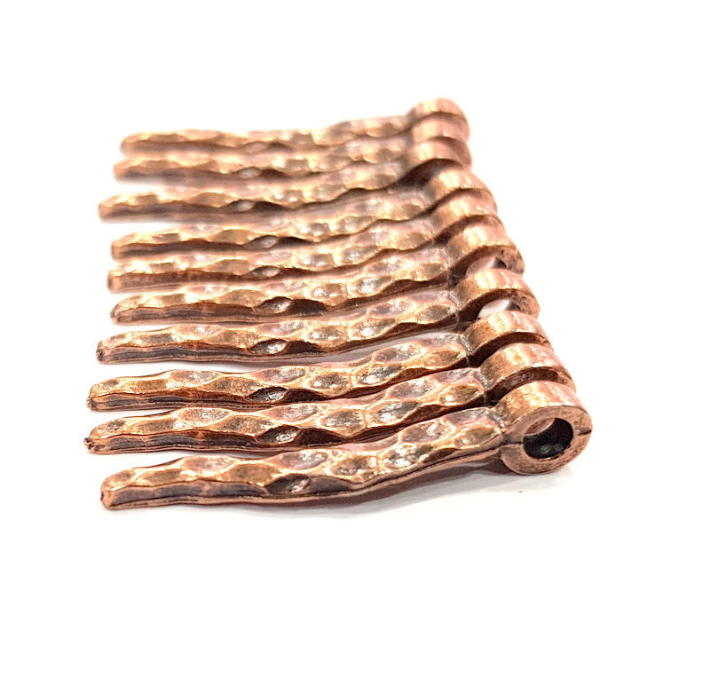 10 Copper Charm (30x4mm) Antique Copper Charm Antique Copper Plated Metal  G12083