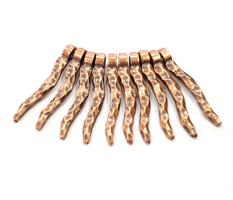 10 Copper Charm (30x4mm) Antique Copper Charm Antique Copper Plated Metal  G12083