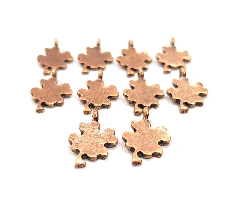 20 Clover Charm Antique Copper Charm Antique Copper Plated Metal (17x10mm) G12085