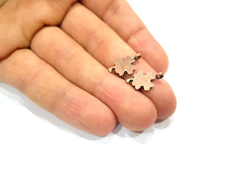 20 Clover Charm Antique Copper Charm Antique Copper Plated Metal (17x10mm) G12085