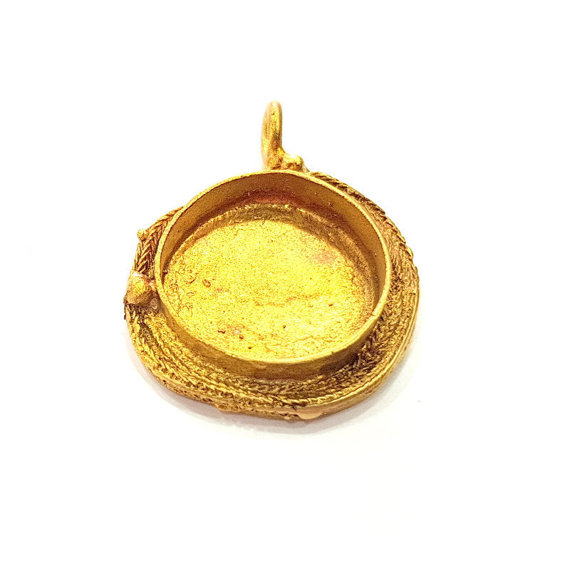 Raw Brass Pendant Blank Mosaic Base Blank inlay Blank Necklace Blank Resin Blank Mountings Cabochon Bezel Base  (20mm blank) G12942