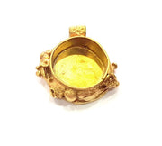 Raw Brass Pendant Blank Mosaic Base Blank inlay Blank Necklace Blank Resin Blank Mountings Cabochon Bezel Base  (20mm blank) G12945