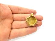 Raw Brass Pendant Blank Mosaic Base Blank inlay Blank Necklace Blank Resin Blank Mountings Cabochon Bezel Base  (20mm blank) G12945