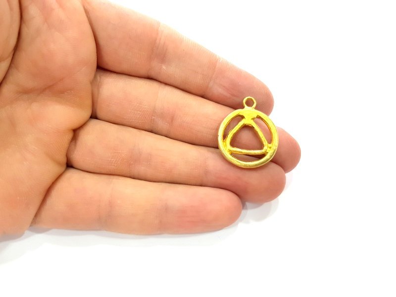 Raw Brass Charms 21mm G12949