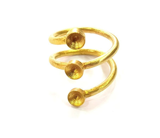 Raw Brass Ring Blank Bezel Settings Cabochon Base Mountings Adjustable Resin Blank  (5mm blank ) G12950