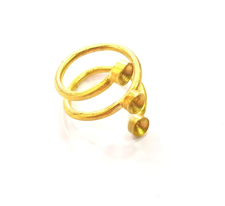 Raw Brass Ring Blank Bezel Settings Cabochon Base Mountings Adjustable Resin Blank  (5mm blank ) G12950