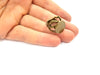 Antique Bronze Ring Blank Ring Setting inlay Blank Mosaic Bezel Base Cabochon Mountings (15mm Blank ) Antique Bronze Plated Brass G12951