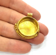 Raw Brass Pendant Blank Mosaic Base Blank inlay Blank Necklace Blank Resin Blank Mountings Cabochon Bezel Base  (25mm blank) G12952