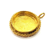 Raw Brass Pendant Blank Mosaic Base Blank inlay Blank Necklace Blank Resin Blank Mountings Cabochon Bezel Base  (23mm blank) G12953