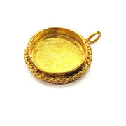 Raw Brass Pendant Blank Mosaic Base Blank inlay Blank Necklace Blank Resin Blank Mountings Cabochon Bezel Base  (23mm blank) G12953