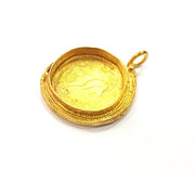 Raw Brass Pendant Blank Mosaic Base Blank inlay Blank Necklace Blank Resin Blank Mountings Cabochon Bezel Base  (25mm blank) G12959