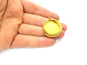 Raw Brass Pendant Blank Mosaic Base Blank inlay Blank Necklace Blank Resin Blank Mountings Cabochon Bezel Base  (25mm blank) G12959