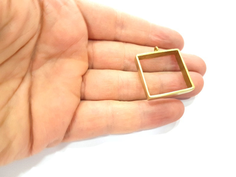 Raw Brass Pendant Blank Frame Bezel Base  (25mm blank) G12961