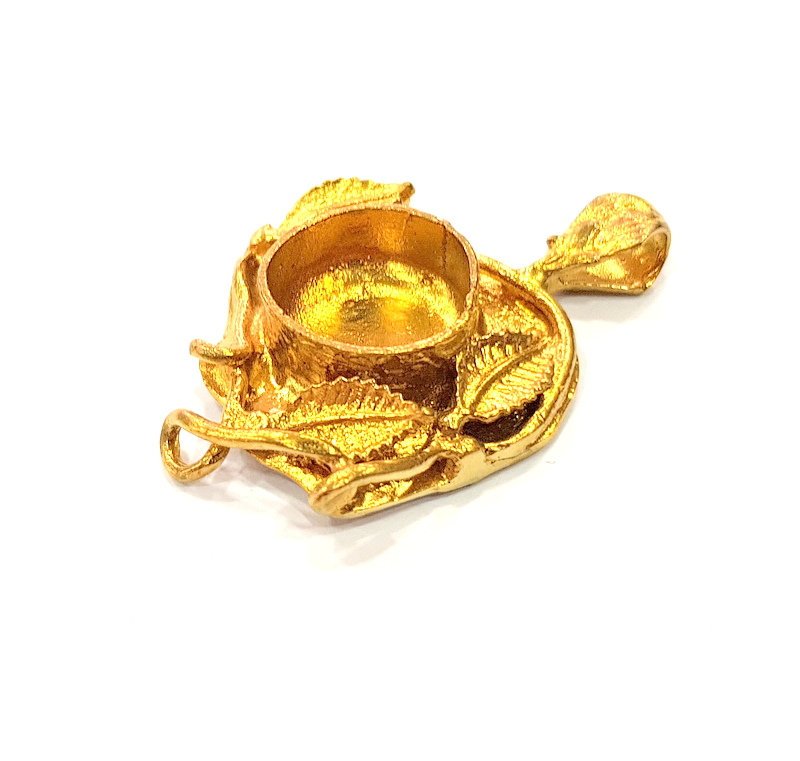 Raw Brass Pendant Blank Mosaic Base Blank inlay Blank Necklace Blank Resin Blank Mountings Cabochon Bezel Base  (15mm blank) G12962