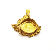 Raw Brass Pendant Blank Mosaic Base Blank inlay Blank Necklace Blank Resin Blank Mountings Cabochon Bezel Base  (24mm blank) G12964