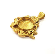 Raw Brass Pendant Blank Mosaic Base Blank inlay Blank Necklace Blank Resin Blank Mountings Cabochon Bezel Base  (17mm blank) G12967