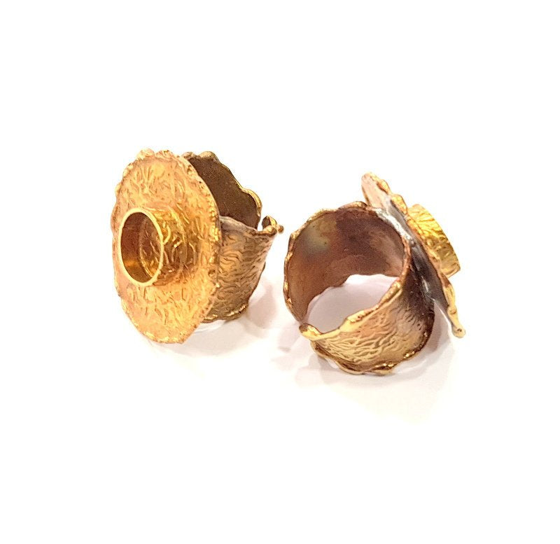 Raw Brass Ring Blank Bezel Settings Cabochon Base Mountings Adjustable Resin Blank  (10mm blank ) G12970