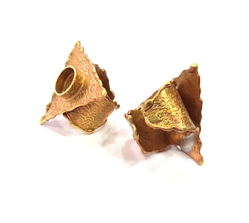 Raw Brass Ring Blank Bezel Settings Cabochon Base Mountings Adjustable Resin Blank  (10mm blank ) G12971