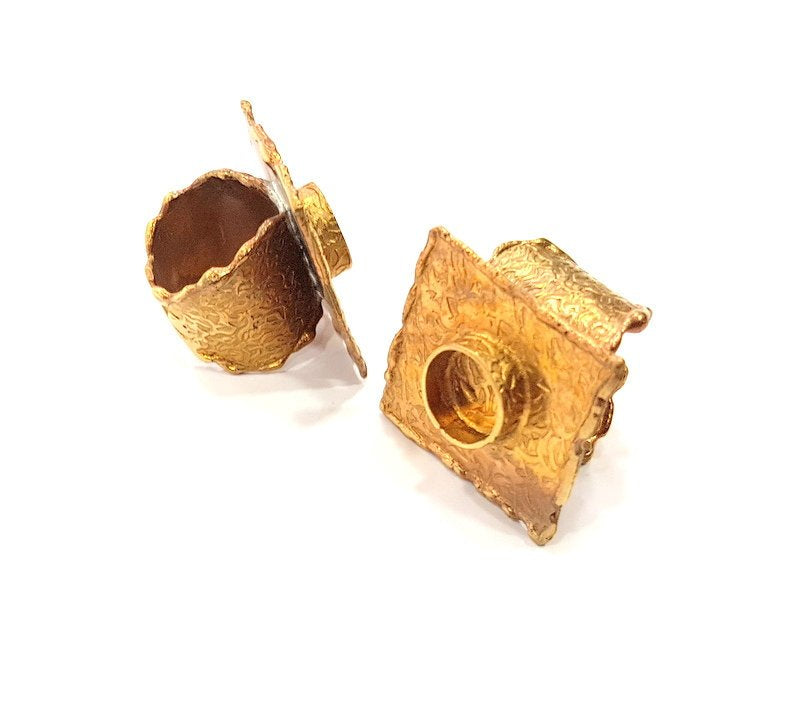 Raw Brass Ring Blank Bezel Settings Cabochon Base Mountings Adjustable Resin Blank  (10mm blank ) G12972