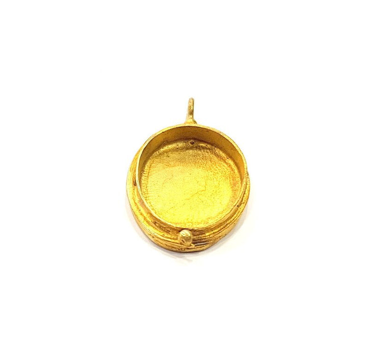 Raw Brass Pendant Blank Mosaic Base Blank inlay Blank Necklace Blank Resin Blank Mountings Cabochon Bezel Base  (24x18mm blank) G12979