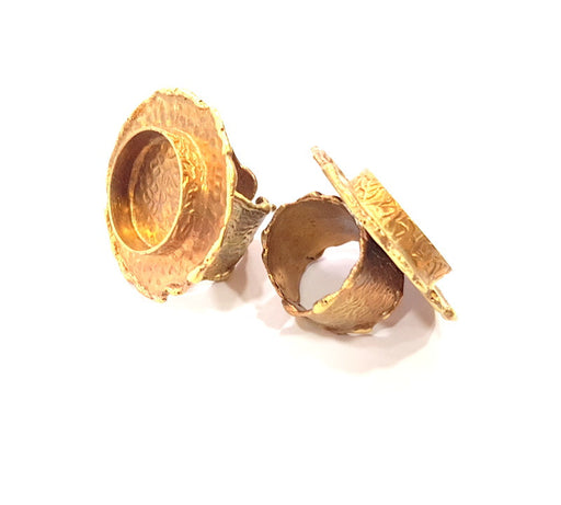 Raw Brass Ring Blank Bezel Settings Cabochon Base Mountings Adjustable Resin Blank  (20mm blank ) G12981