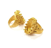 Raw Brass Ring Blank Bezel Settings Cabochon Base Mountings Adjustable Resin Blank  (24x17mm blank ) G12985