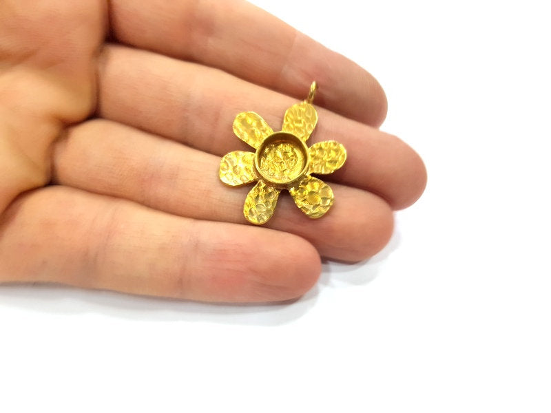 Raw Brass Pendant Blank Mosaic Base Blank inlay Blank Necklace Blank Resin Blank Mountings Cabochon Bezel Base  (10mm blank) G12986