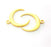 2 Crescent Charm Gold Moon Charm Gold Plated Charms  (28mm)  G12999