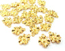 8 Flower Charm Shiny Gold Plated Charm Gold Plated Metal (17x13mm)  G13001