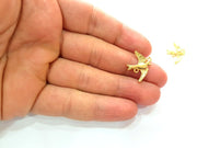 10 Bird Charm 24k Shiny Gold Charm  (21x16mm)  G13005