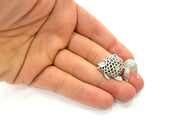 Fish Pendant Silver Charms Antique Silver Plated Brass (34x22mm) G13018