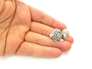 Fish Pendant Silver Charms Antique Silver Plated Brass (34x22mm) G13018