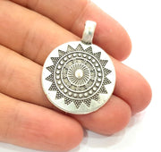 2 Silver Charms Antique Silver Plated Metal (38x28mm) G13021