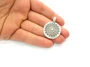 2 Silver Charms Antique Silver Plated Metal (38x28mm) G13021