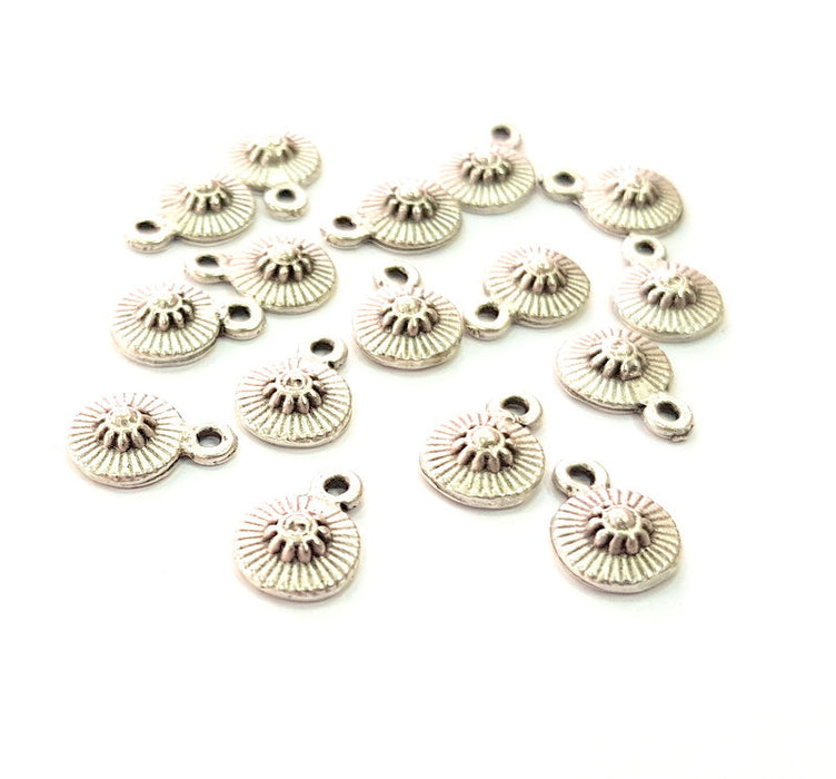 10 Silver Charms Antique Silver Plated Metal (12x9mm) G13023