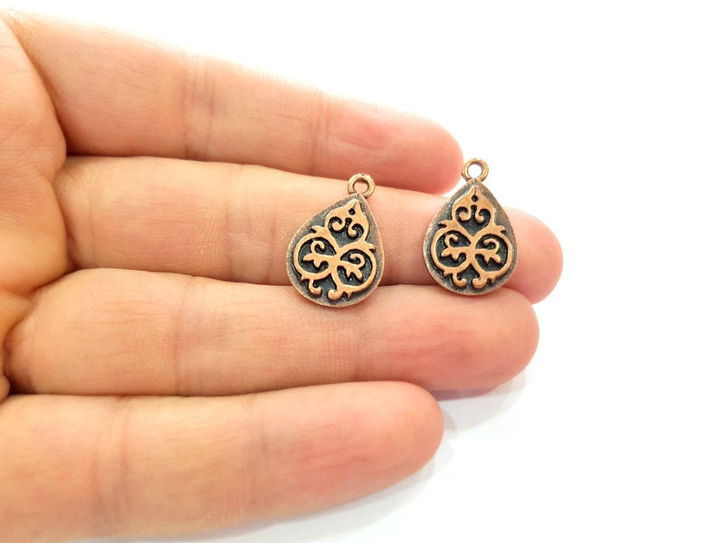 5 Drop Charm Antique Copper Charm Antique Copper Plated Metal (23x14mm) G13028