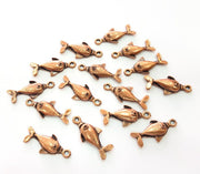 20 Fish Charm Antique Copper Charm Antique Copper Plated Metal (22x10mm) G13031