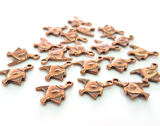 10 Fish Charm Antique Copper Charm Antique Copper Plated Metal (19x15mm) G13034