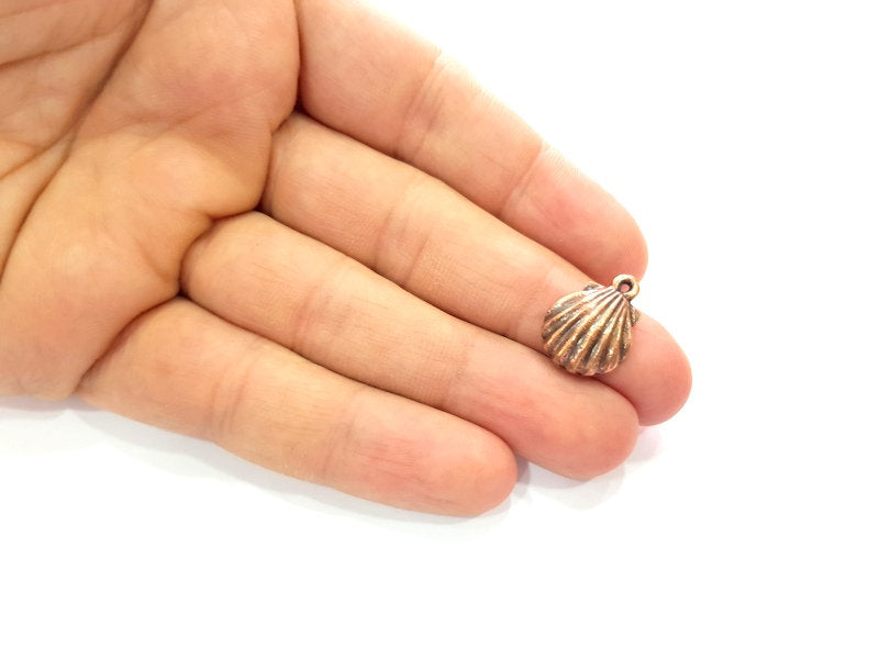 10 Oyster Charms Shell Charm Mussel Charms Sea Ocean Antique Copper Charm Antique Copper Plated Metal (19x13mm) G13037