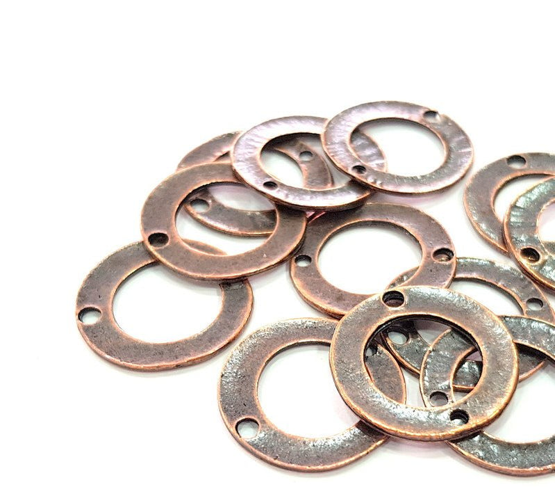 10 Circle Connector Copper Connector Antique Copper Charm Antique Copper Plated Metal (22mm) G13040