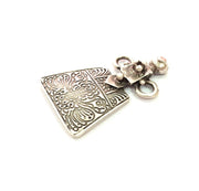 Silver Pendant Connector Antique Silver Plated Metal (43x26mm) G14434