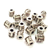 10 Silver Rondelle Beads Antique Silver Plated Beads 10x8mm  G13090