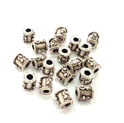 10 Silver Rondelle Beads Antique Silver Plated Beads 10x8mm  G13090