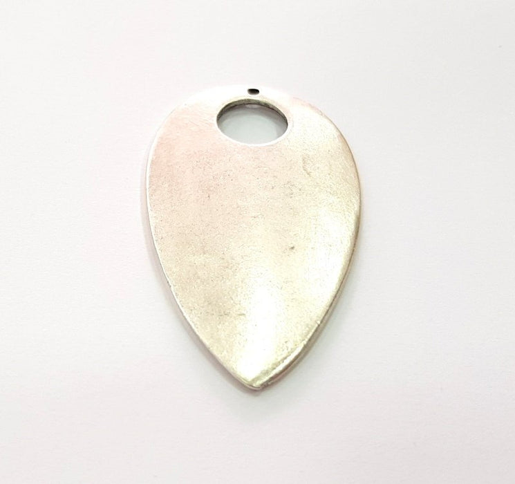 Silver Pendant Antique Silver Plated Metal (52x30mm) G13091