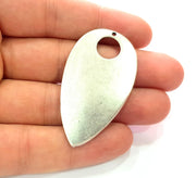 Silver Pendant Antique Silver Plated Metal (52x30mm) G13091